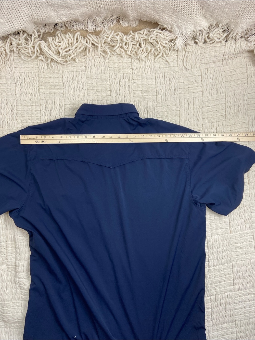 Poncho The Del Mar Western Performance Short Sleeve Shirt Navy XL - Picture 11 of 13